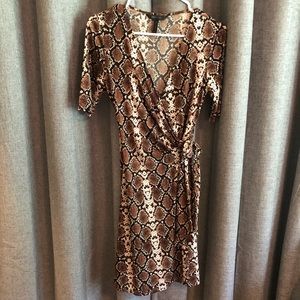 BCBG snakeskin wrap dress